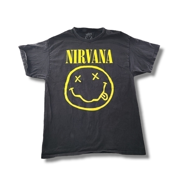 NIRVANA Tops - Nirvana official band merch black yellow t-Shirt